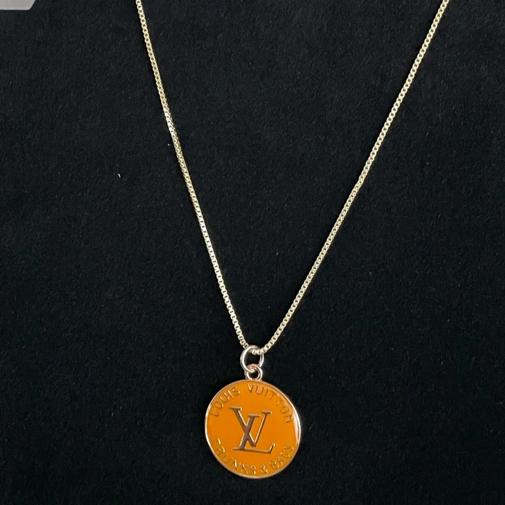 Louis Vuitton Signature Orange Tangerine Pendant on New Chain - Picture 3 of 4
